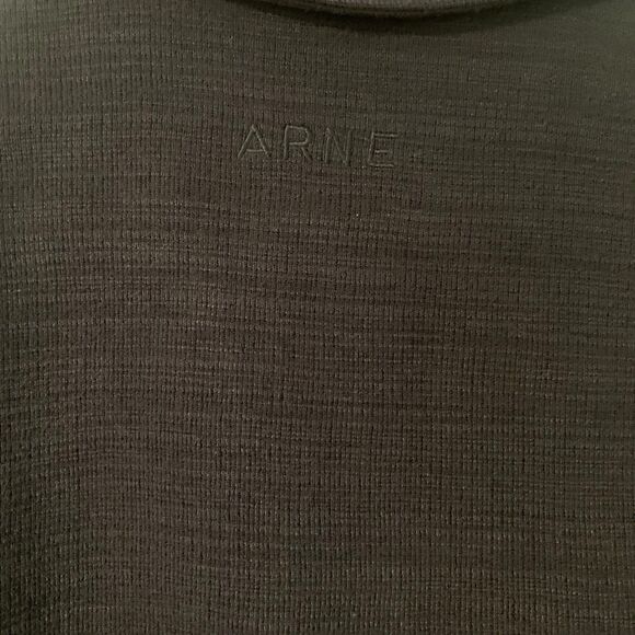 Arne Mens Navy Blue Quarter Zip Textured Polo Shirt Minimalist Preppy S Vacation - Picture 6 of 6